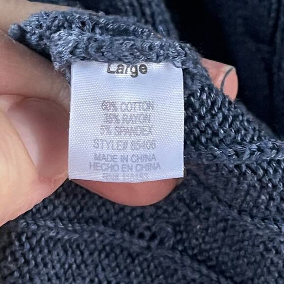 Poof Girl's Blue Short Sleeve Cable Knit Sweater Size L - Picture 6 of 6